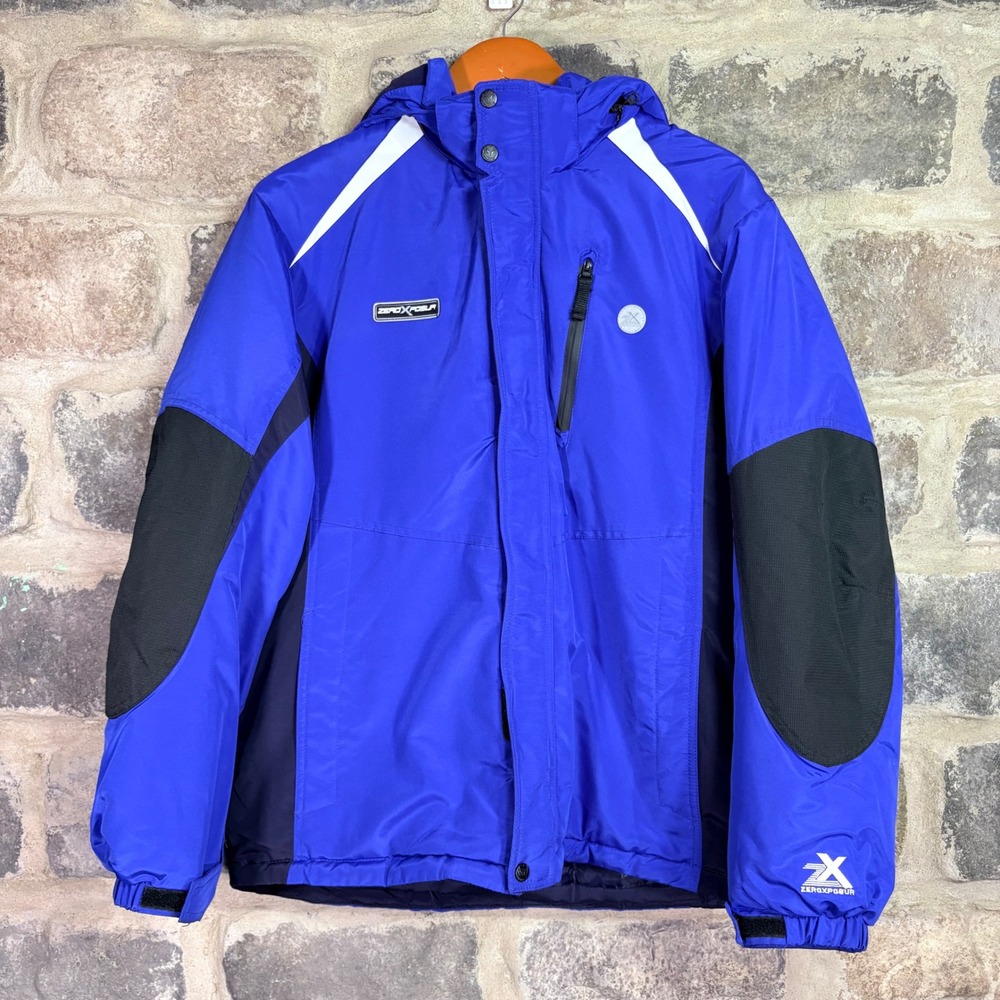ZeroXposur Boys Youth XL 18/20 Blue Hooded Winter Ski Jacket Puffer Parka Snow